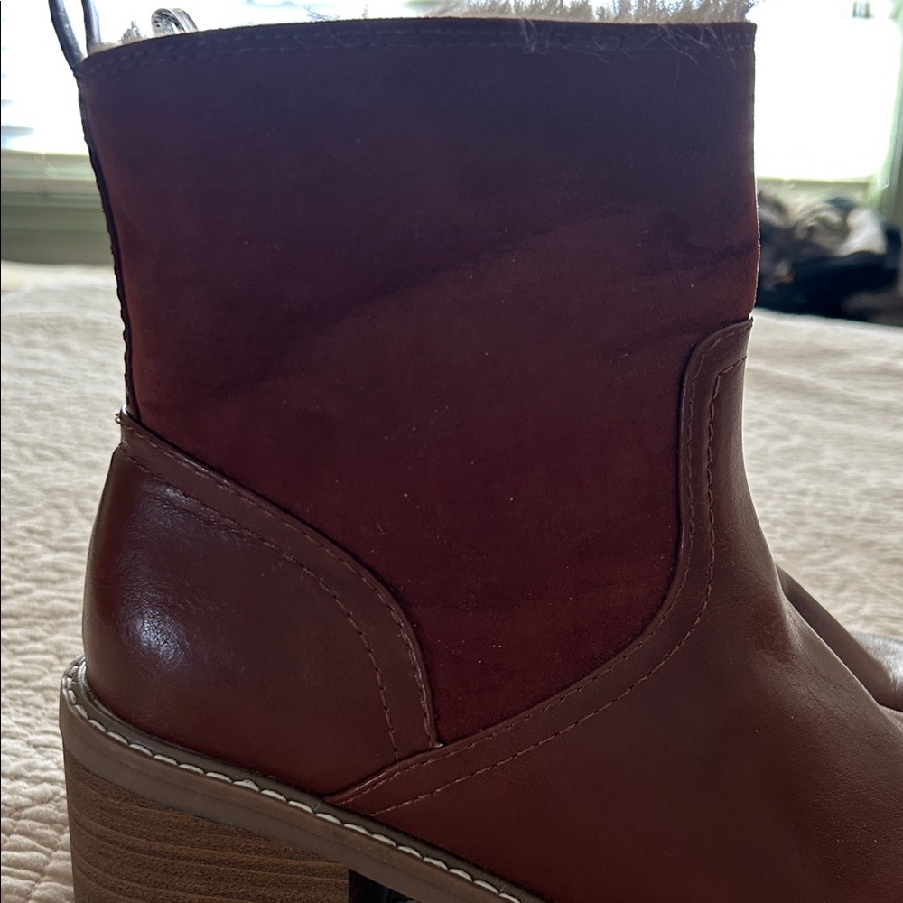 Universal Thread Dark Brown Winter Boots Plush Li… - image 7